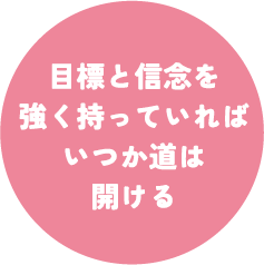 目標と信念を強く持っていればいつか道は開ける